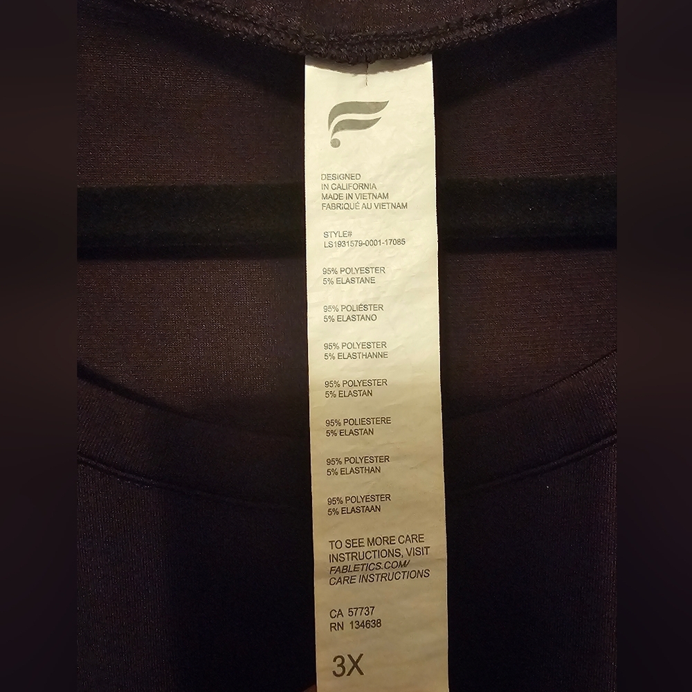 Fabletics Women's Dry-Flex Long-Sleeve Tee Size 3X - Picture 3 of 5